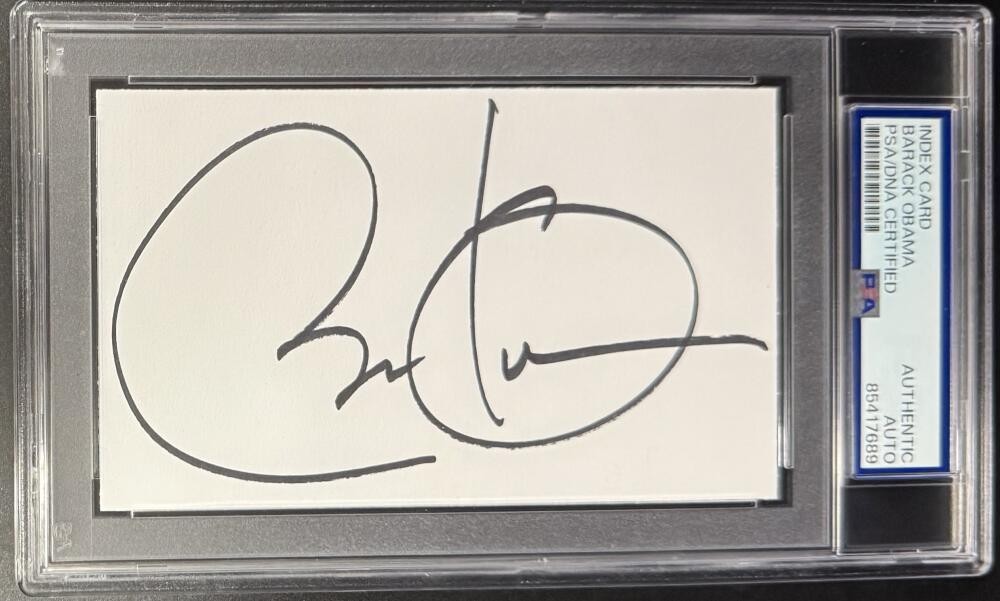 Barack Obama US President Signed Autograph PSA/DNA Slabbed Encapsulated 3x5 Card