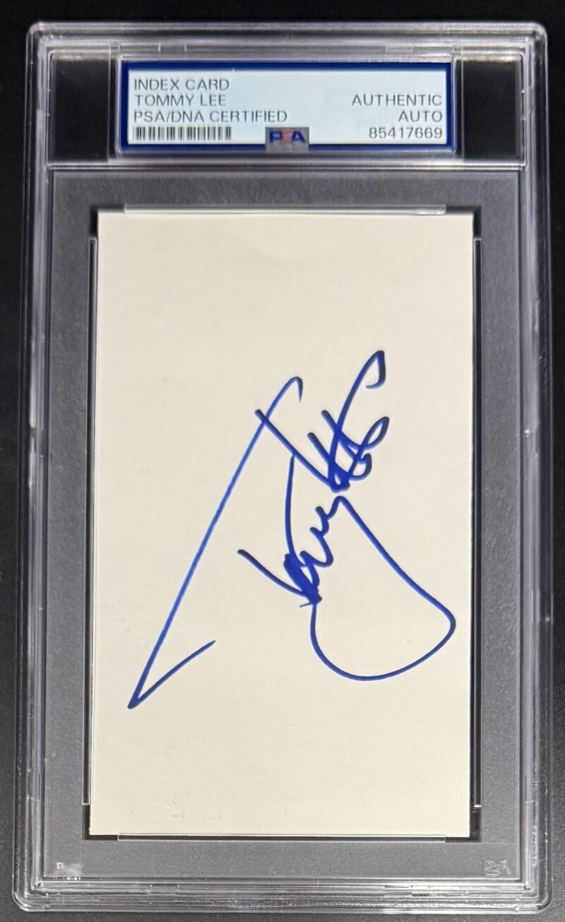 Tommy Lee Motley Crue Signed Autograph PSA/DNA Slabbed Encapsulated 3x5 Card COA