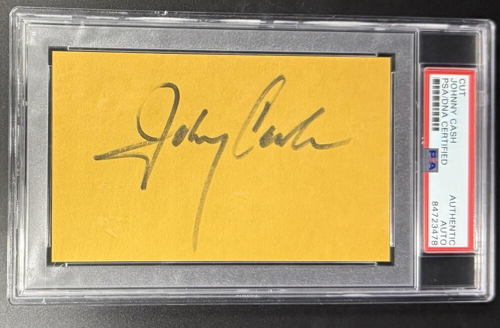Johnny Cash Music Legend Signed Autograph PSA/DNA Slabbed Encapsulated 3x5 Card
