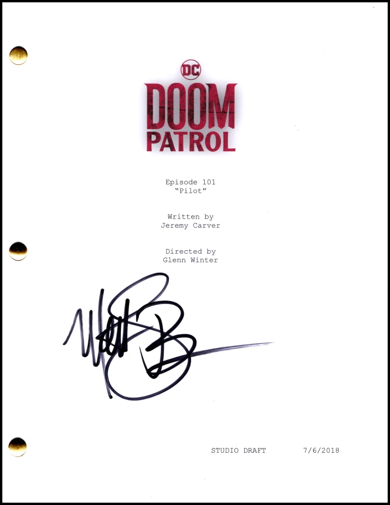 Matt Bomer Signed Autograph Doom Patrol Pilot Script Screenplay - Negative Man