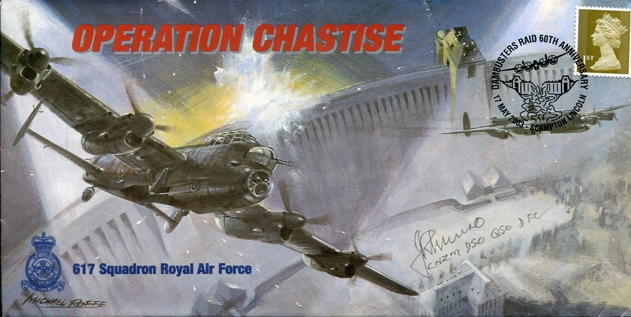Les Munro New Zealand Royal Air Force WWII War Dambusters Raid Signed Autograph
