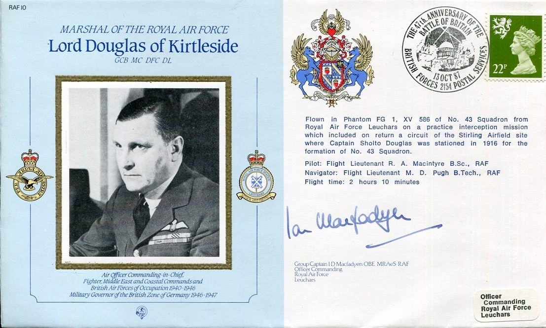 Ian Macfadyen RAF Falklands War Governor of Windsor Castle Signed Autograph