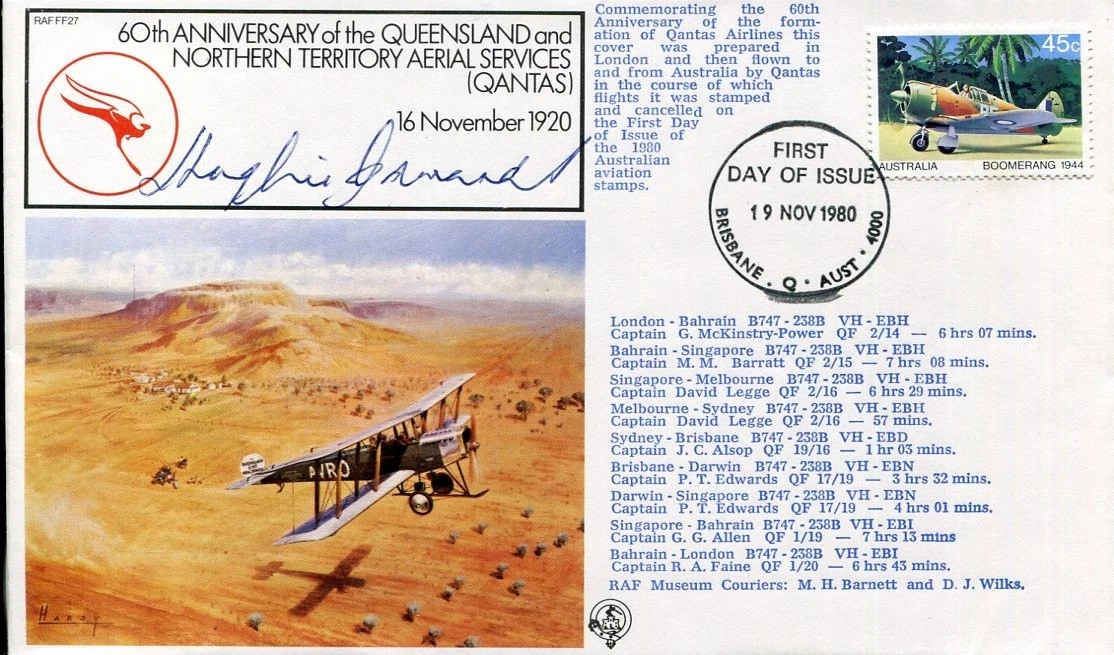 Hughie Edwards RAF WWII War Bomber Pilot Victoria Cross Austral Signed Autograph