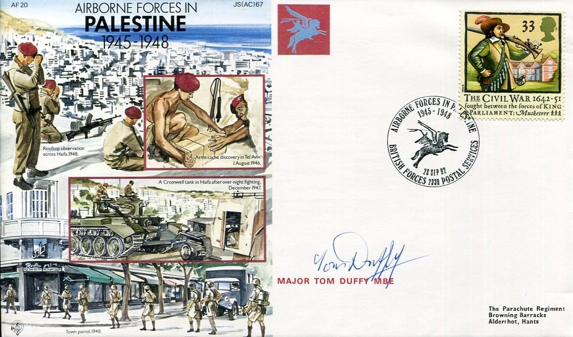 Major Tom Duffy WWII War Parachute Regiment Airborne Palestine Signed Autograph