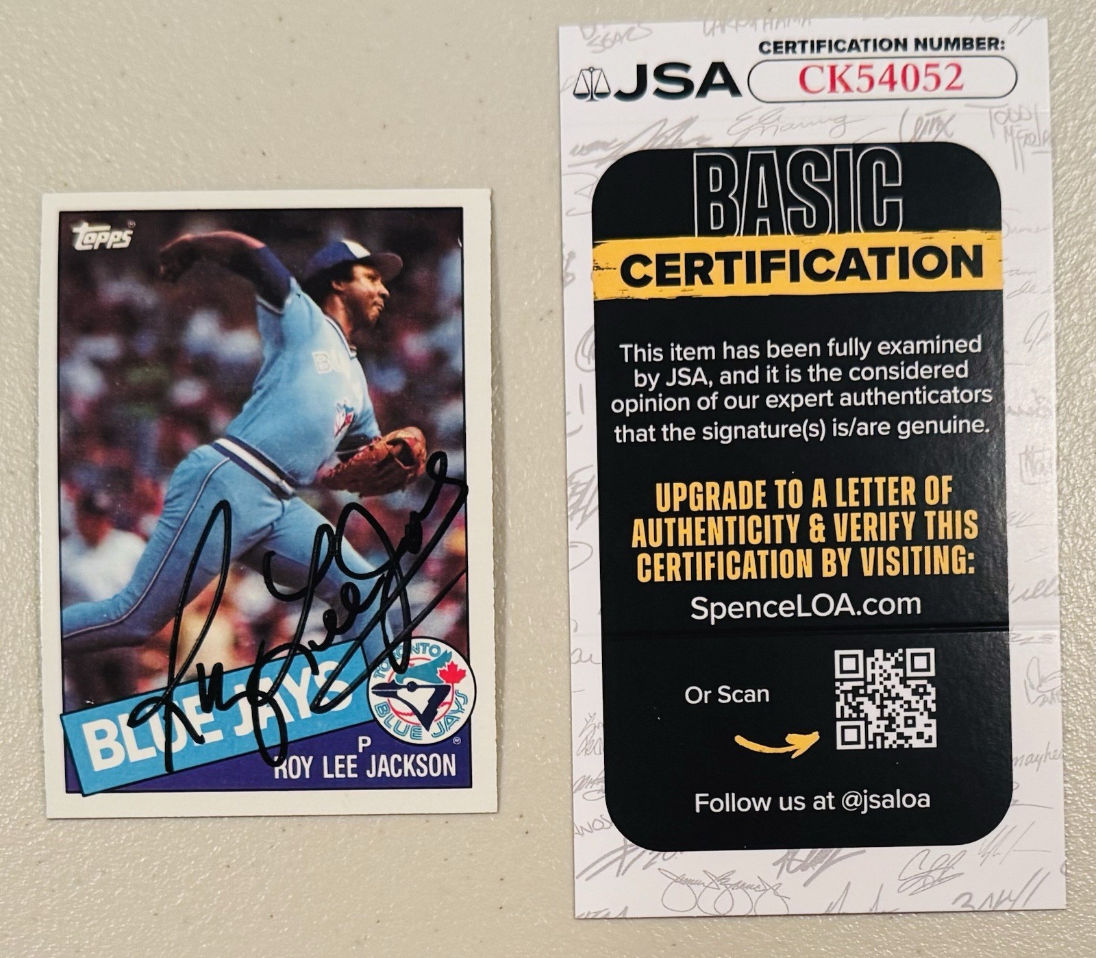 Roy Lee Jackson Signed Autographed 1985 Topps Card #516 JSA Cert