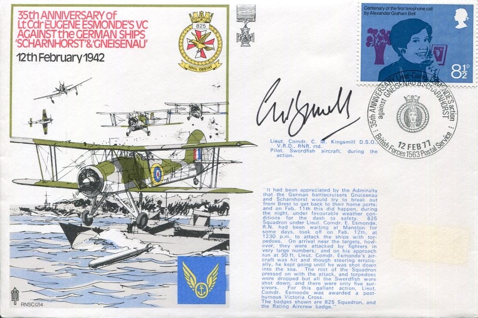 Lt Commander Charles Kingsmill DSO Swordfish Pilot WWII War Signed Autograph