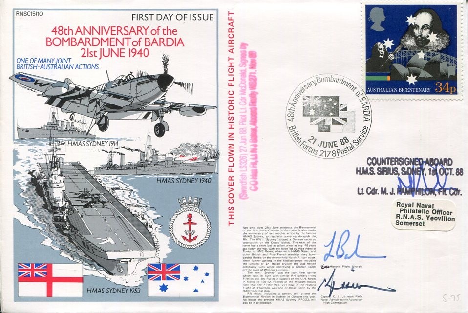 M. J. Pamphilon C. J. Littleton HMS Sirius Sydney WWII War Signed Autograph