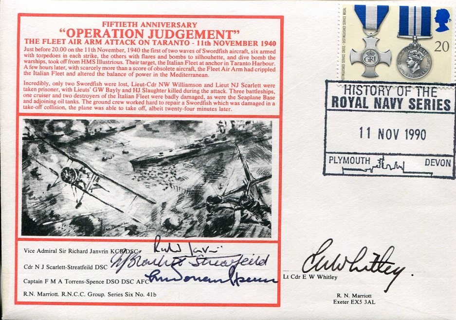 Admiral Richard Janvrin Michael Torrens-Spence DSC RAF WWII War Signed Autograph