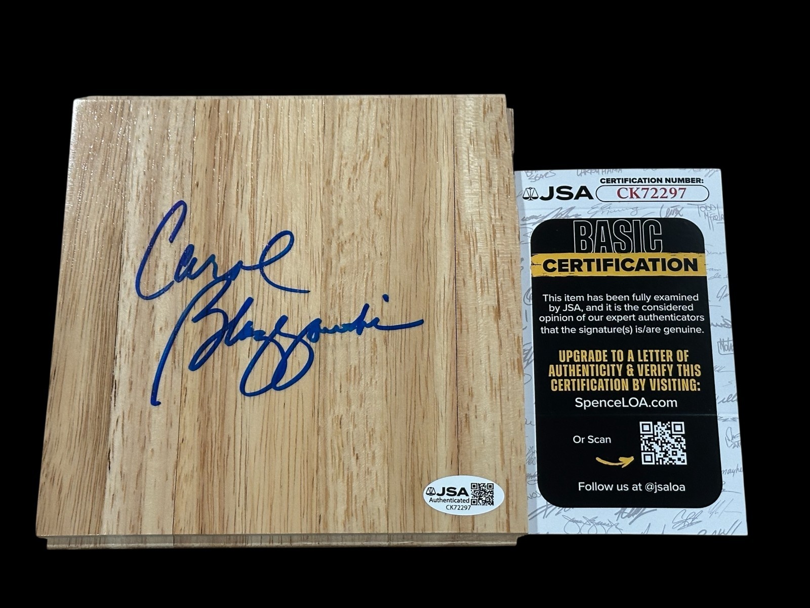 Carol Blazejowski New York Liberty Montclair HOF Signed Autograph Floorboard JSA