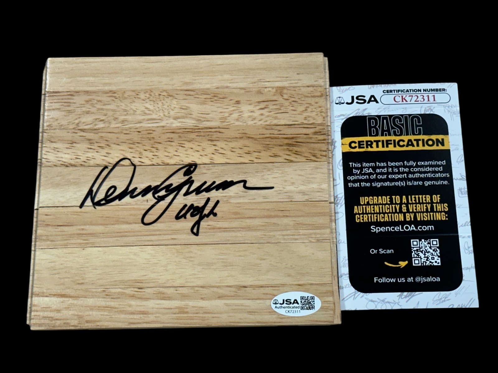 Denny Crum UCLA Bruins Louisville Cardinals Signed Autograph Floorboard JSA