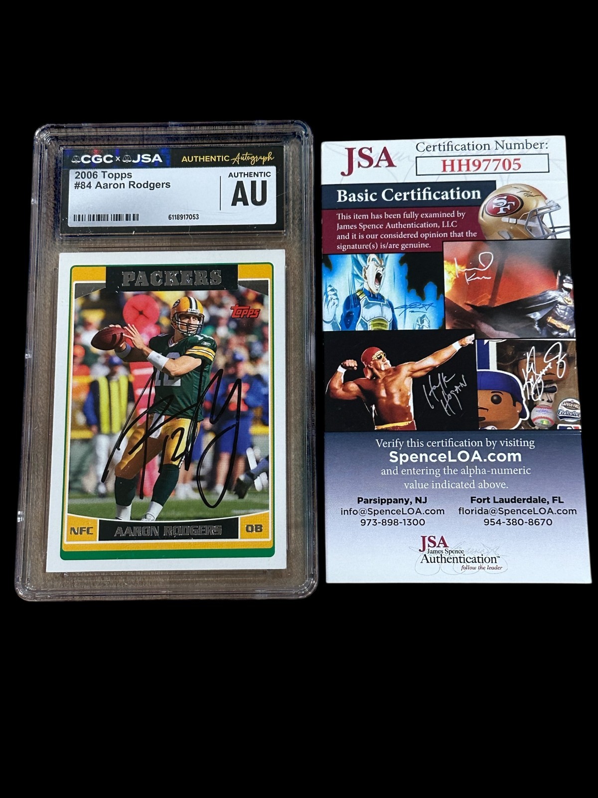 Aaron Rodgers 2006 Topps Green Bay Packers Signed Autograph Card CGC JSA