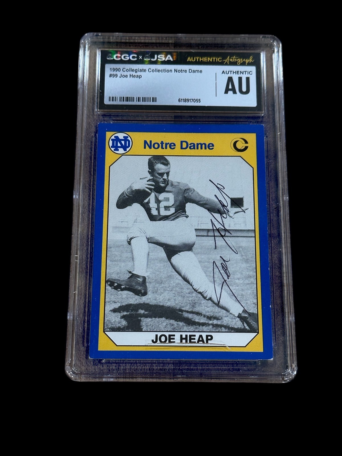 Joe Heap Notre Dame New York Giants 1st Rd Signed Autograph Card CGC JSA Slab