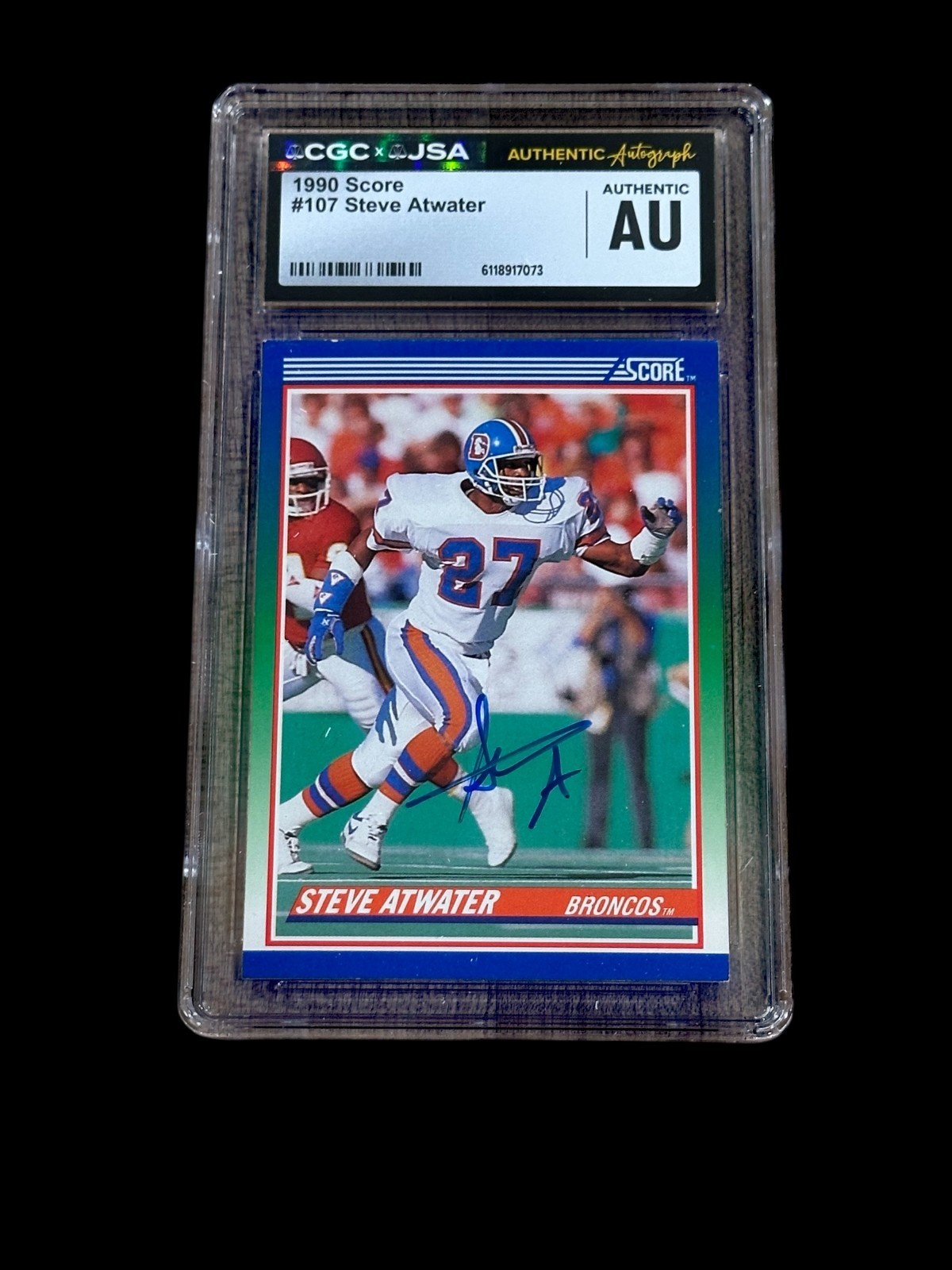 Steve Atwater Denver Broncos Arkansas Razorbac HOF Signed Autograph Card CGC JSA