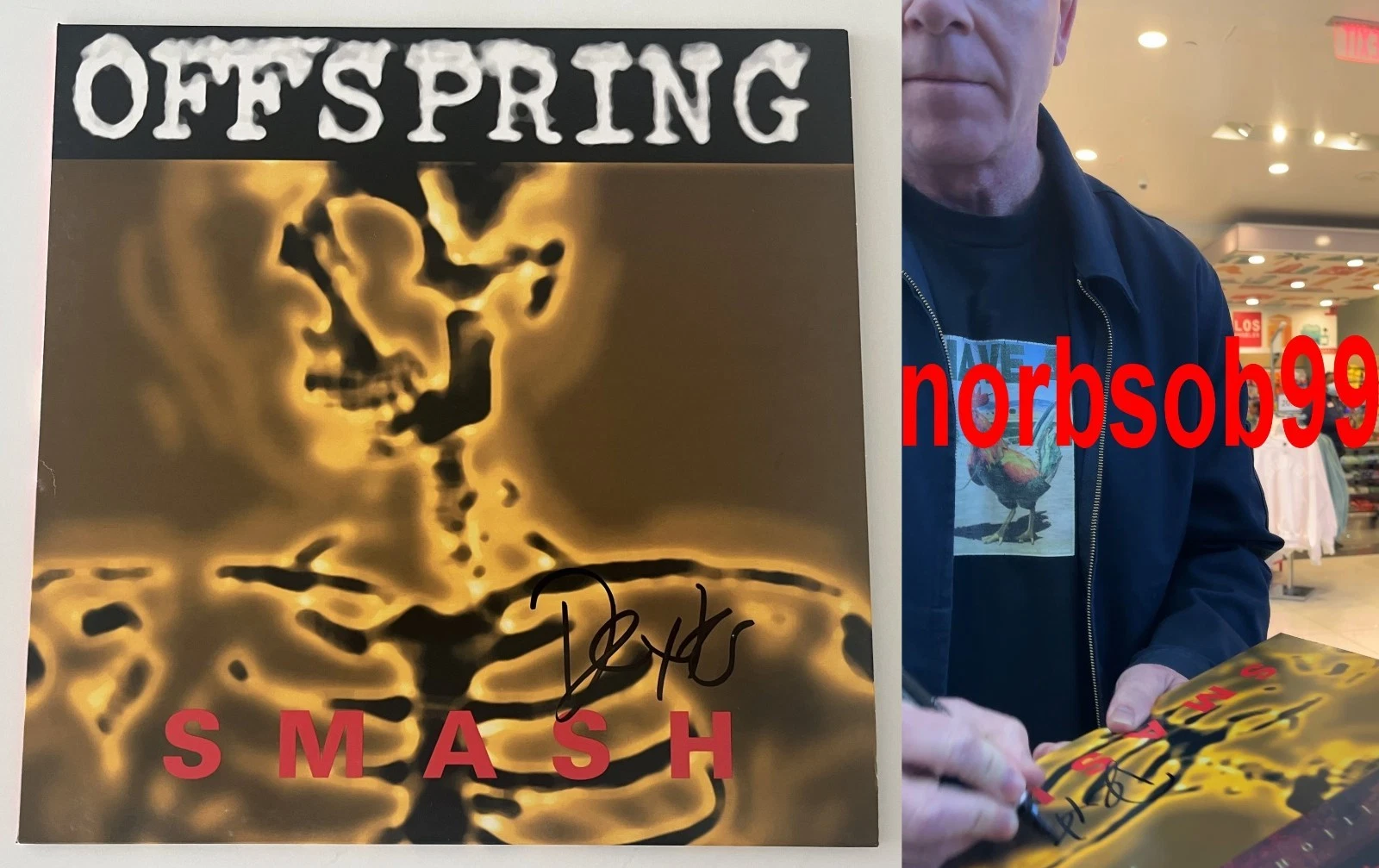 DEXTER HOLLAND SIGNED THE OFFSPRING SMASH VINYL w/EXACT VIDEO PROOF BECKETT COA