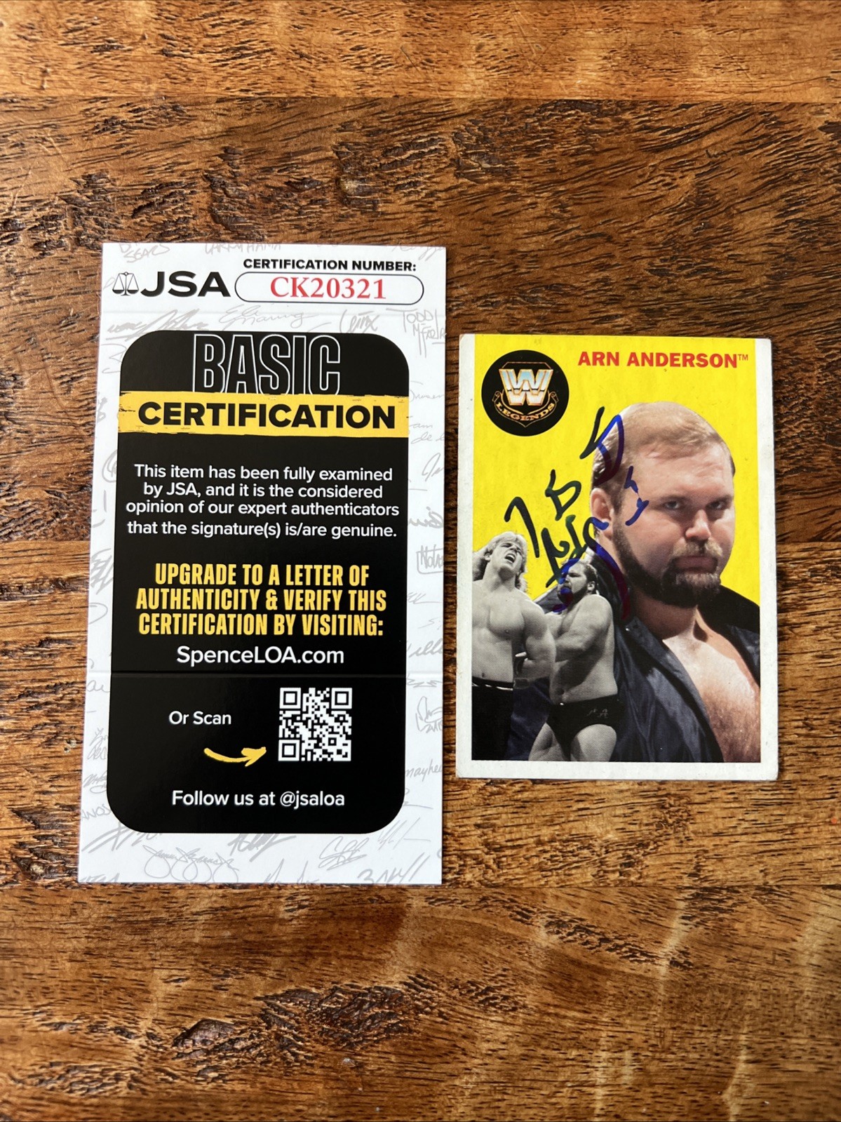 Arn Anderson IP Signed Topps Card JSA Coa Autographed WWE