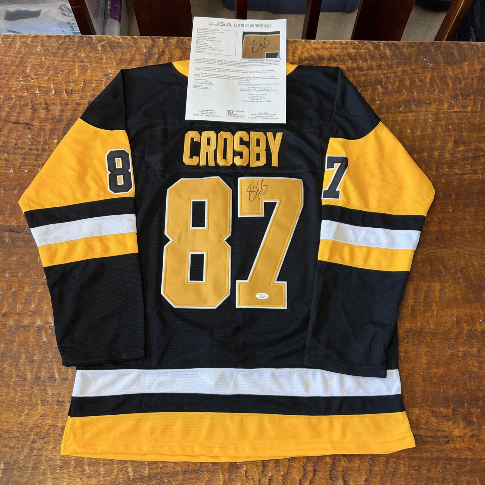 Sidney Crosby Signed Pittsburgh Penguins Jersey JSA Coa Autographed