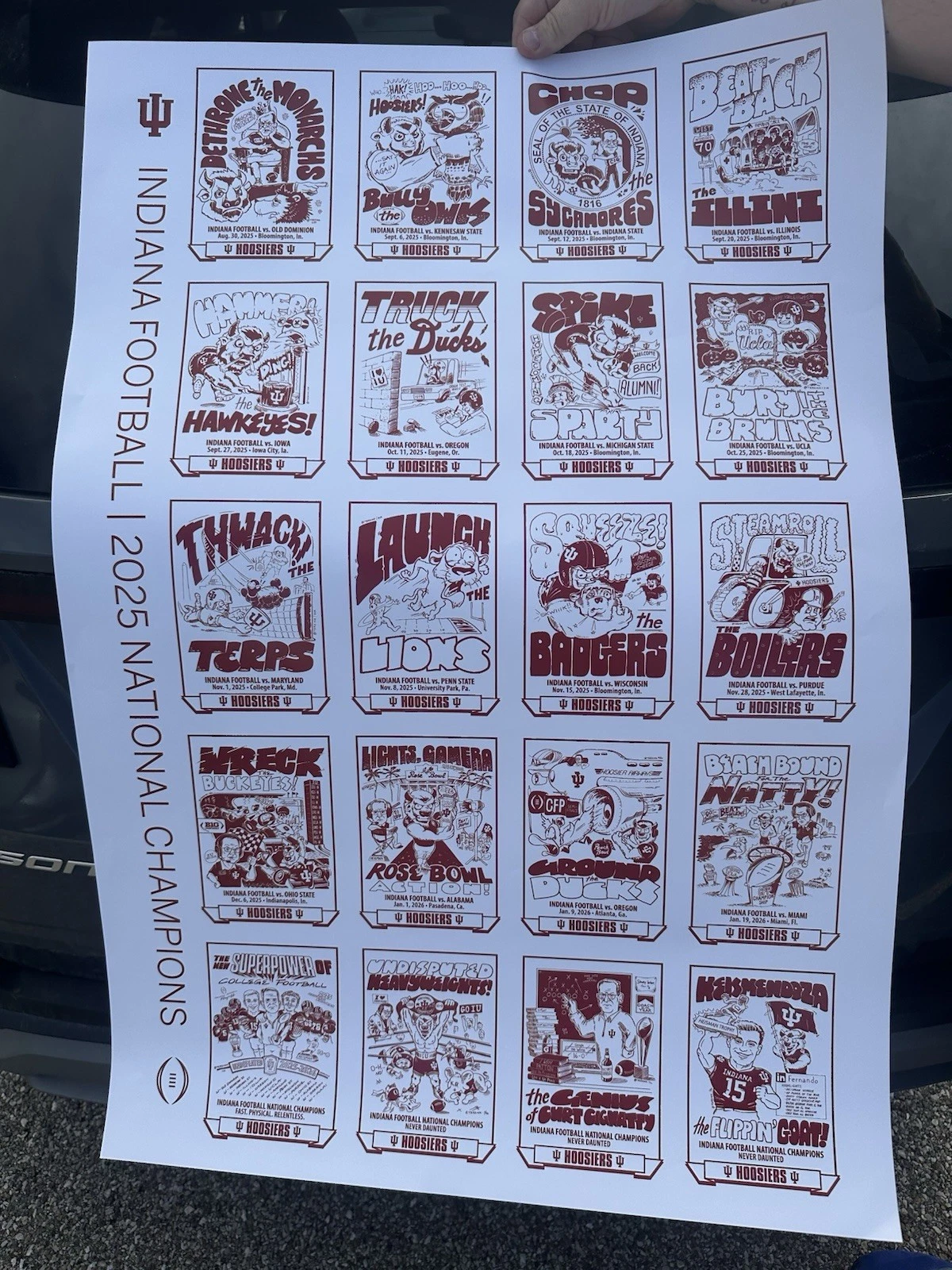2025 IU Indiana Hoosiers Football Season Schedule Poster Curt Cignetti Champs