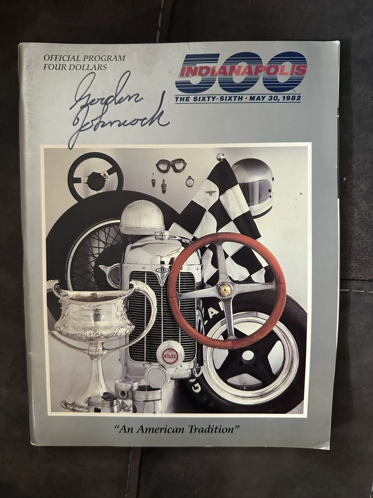 1982 Indy 500 Program Signed By Winner Gordon Johncock Autographed