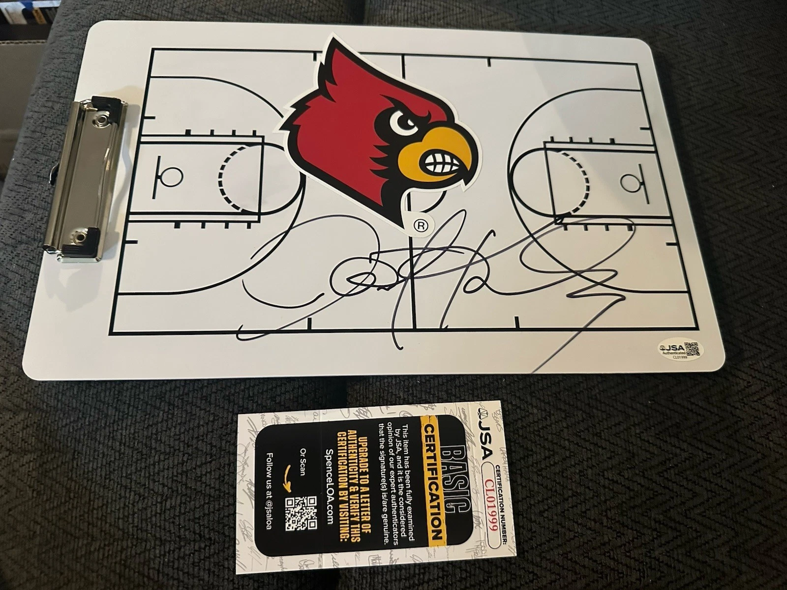 Coach Pat Kelsey Signed Clip Board JSA Authentication COA Louisville Cardinals