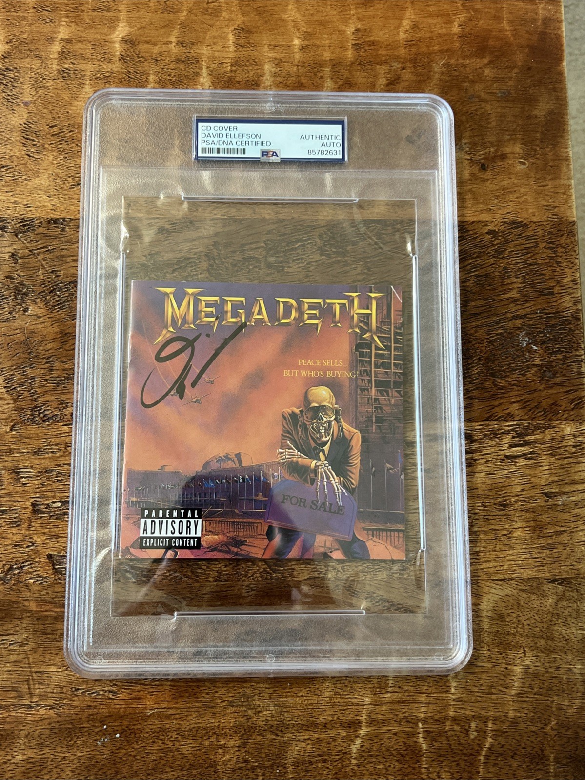 David Ellefson Signed Peace Sells Cd PSA/DNA Coa Slab Autographed Megadeth