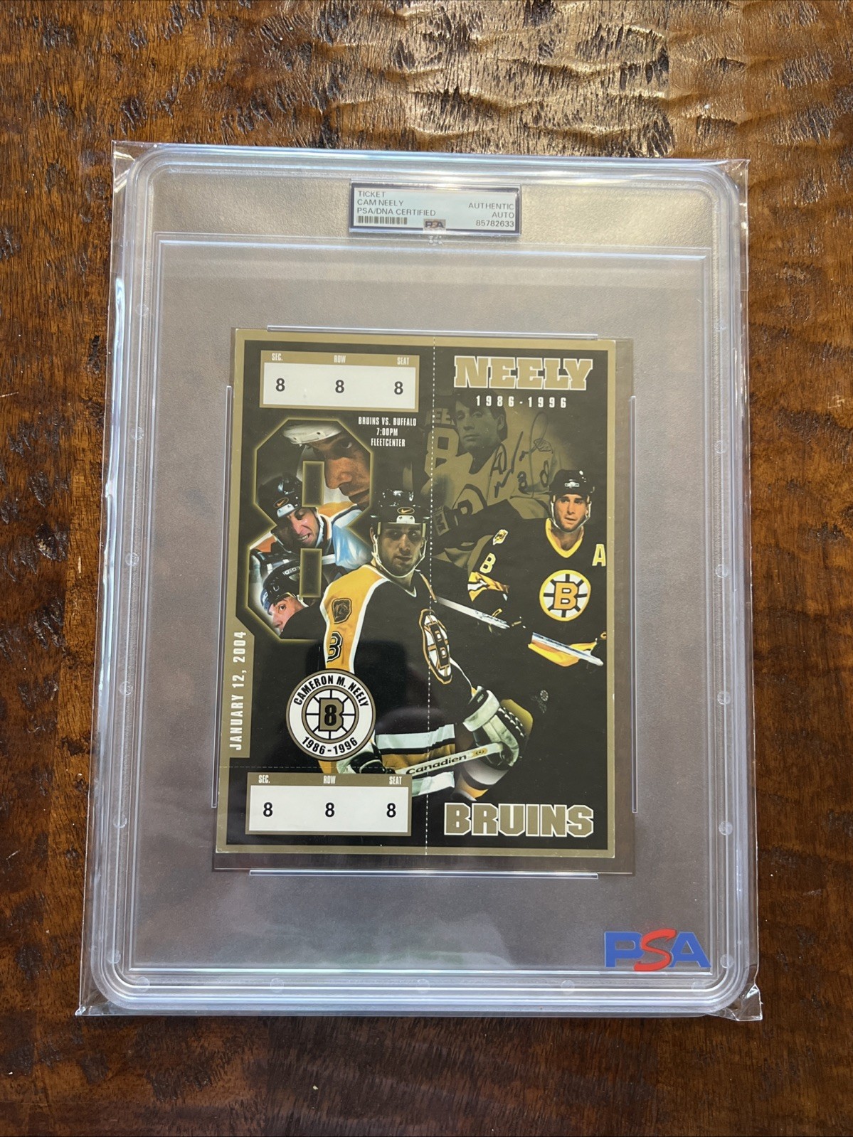 Cam Neely Signed Retirement Ticket PSA DNA Coa Slab Encapsulated Bruins