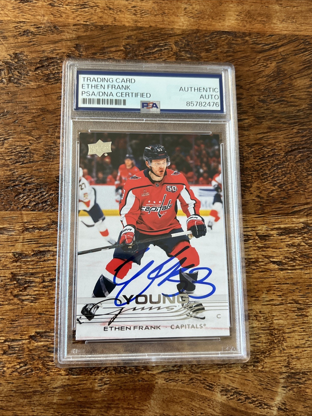 Ethen Frank IP Signed UD Young Guns Card PSA DNA Coa Slab Autographed Capitals