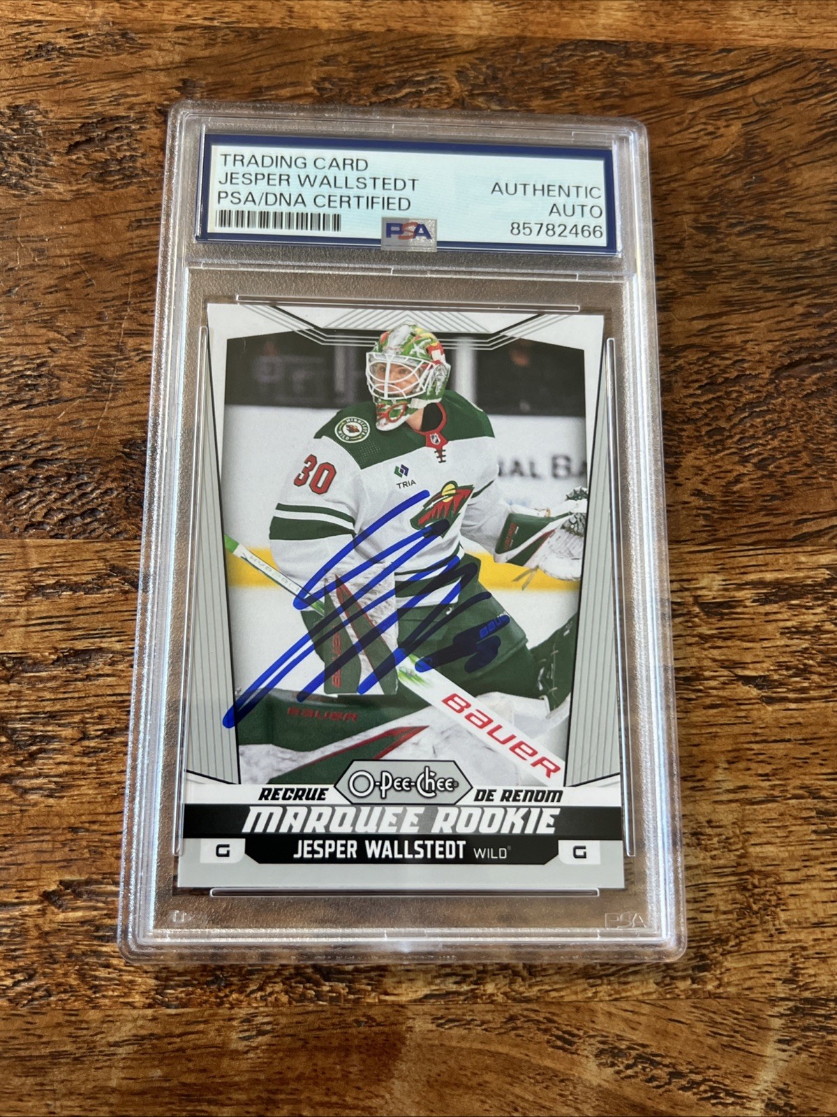 Jesper Wallstedt IP Signed O Pee Chee RC Card Psa Dna Coa Slab Wild Autographed