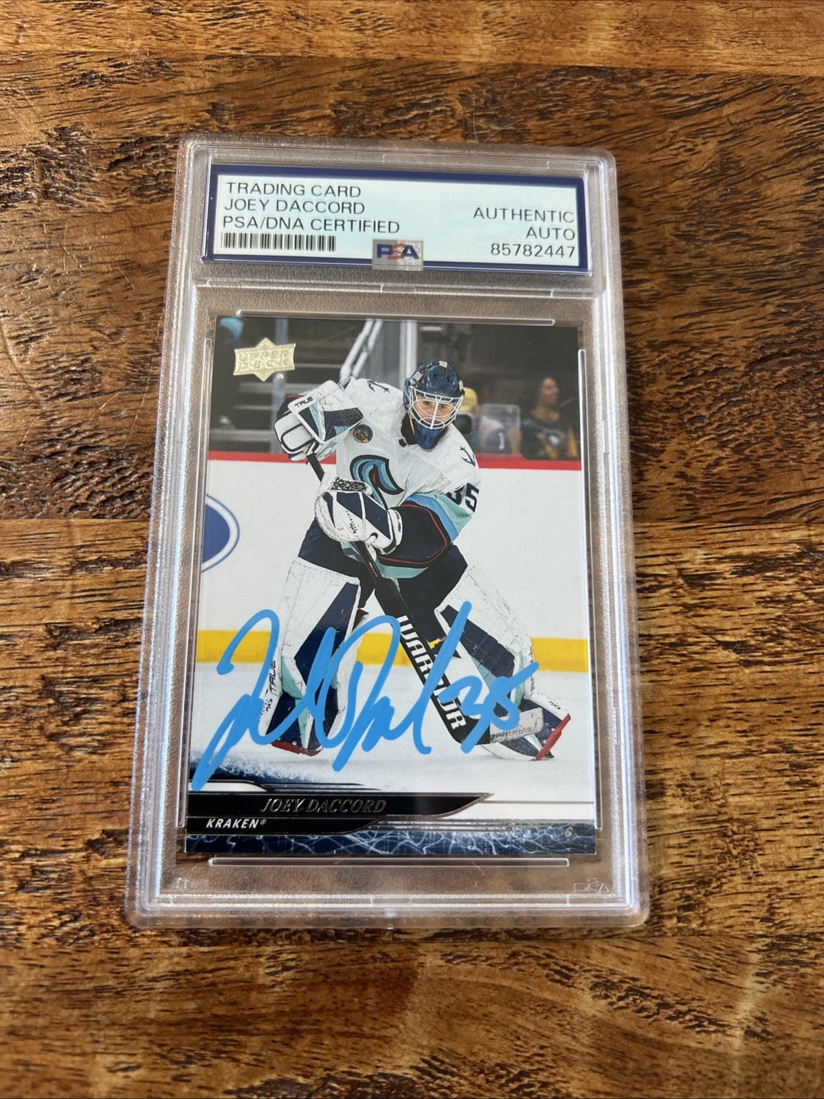 Joey Daccord IP Signed Upper Deck Card Psa Dna Coa Slab Kraken Autographed