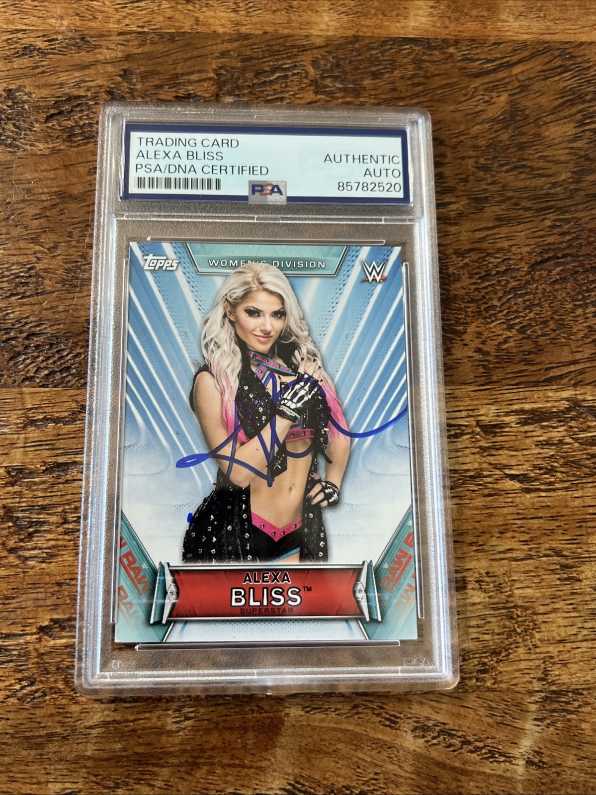 Alexa Bliss IP Signed Topps Card Psa Dna Coa Slabbed Autographed WWE