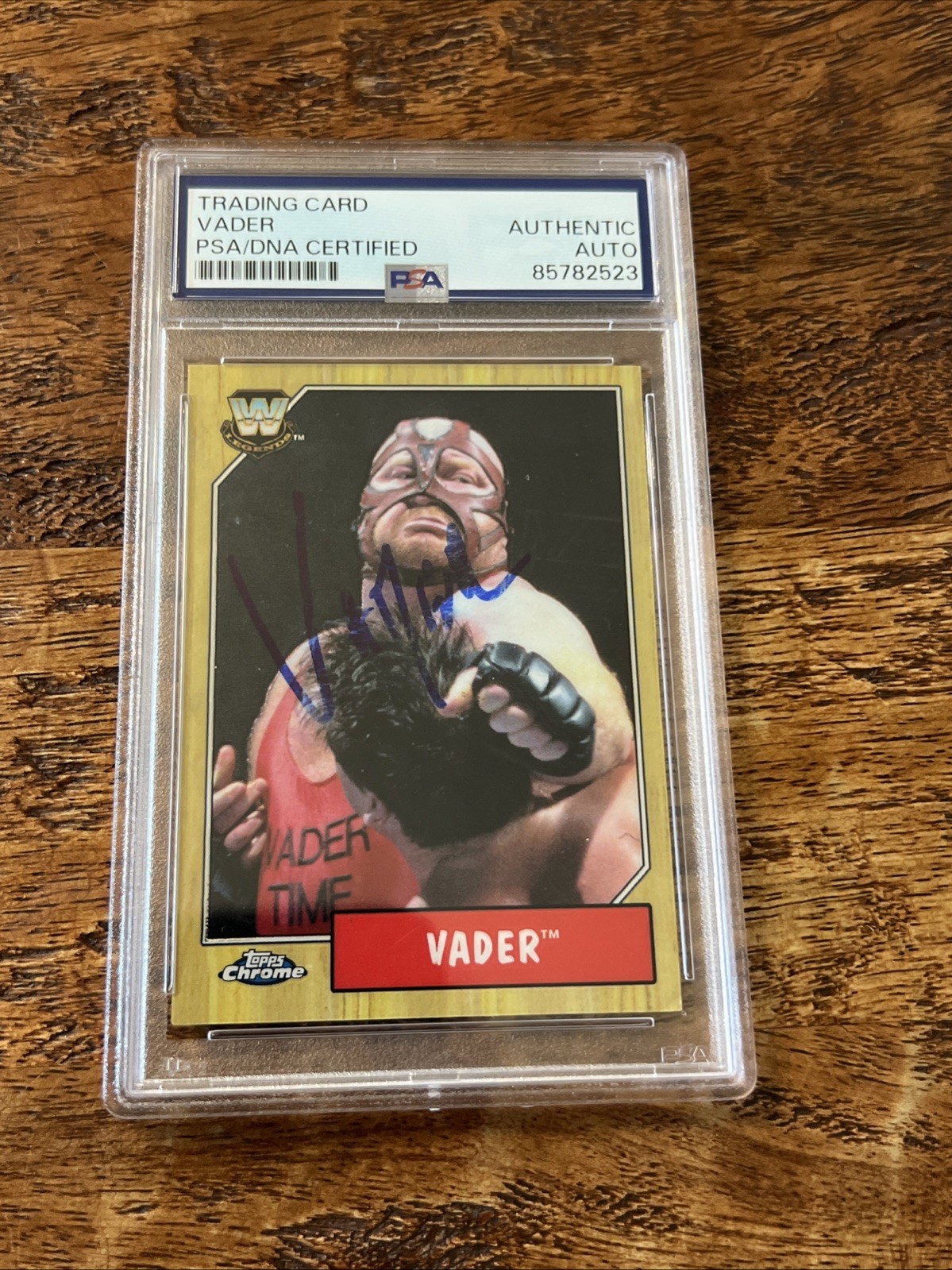 Big Van Vader IP Signed Topps Chrome Card Psa Dna Coa Slabbed Autographed WWE