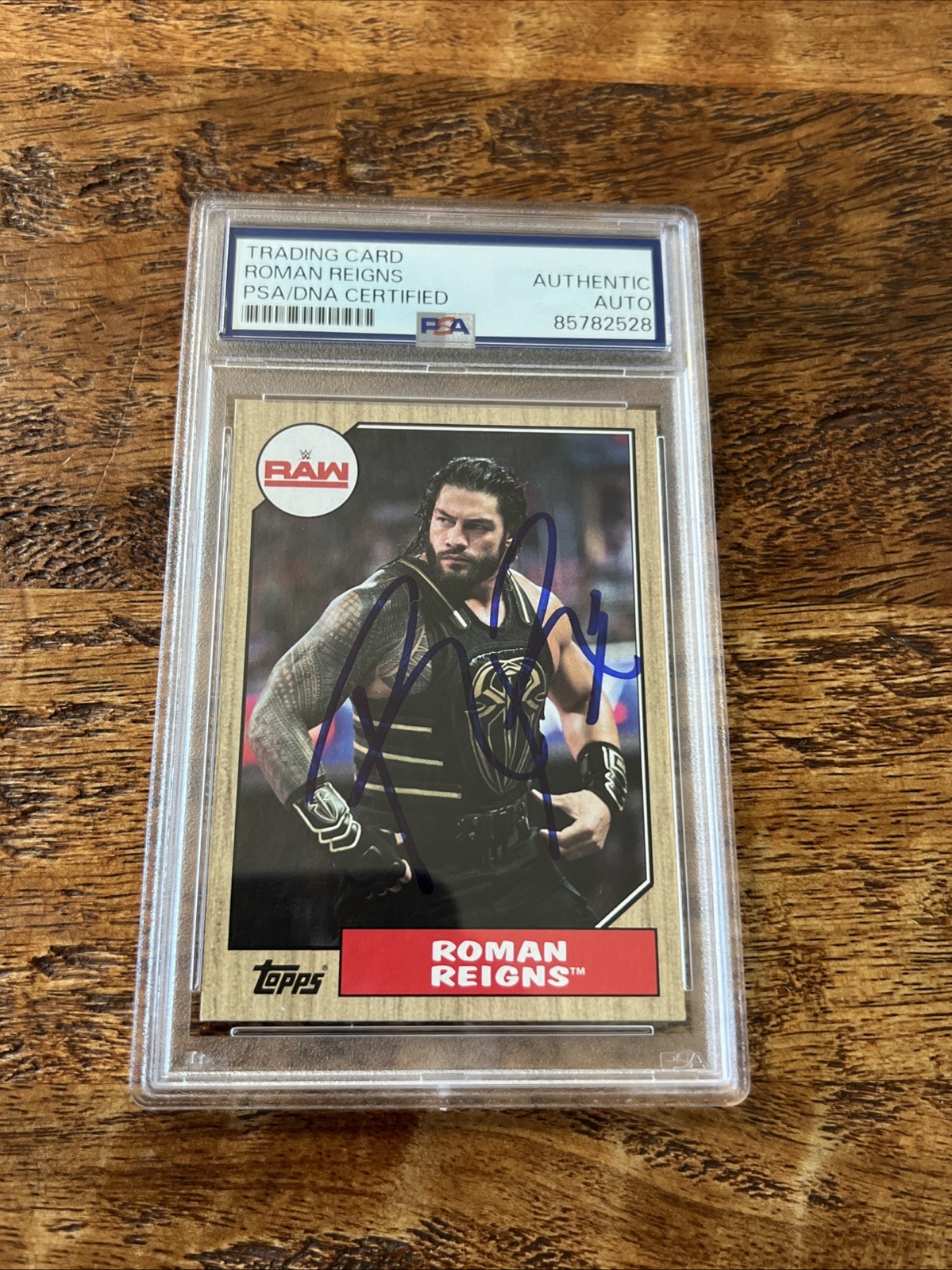 Roman Reigns IP Signed Topps Card Psa Dna Coa Slab Autographed WWE