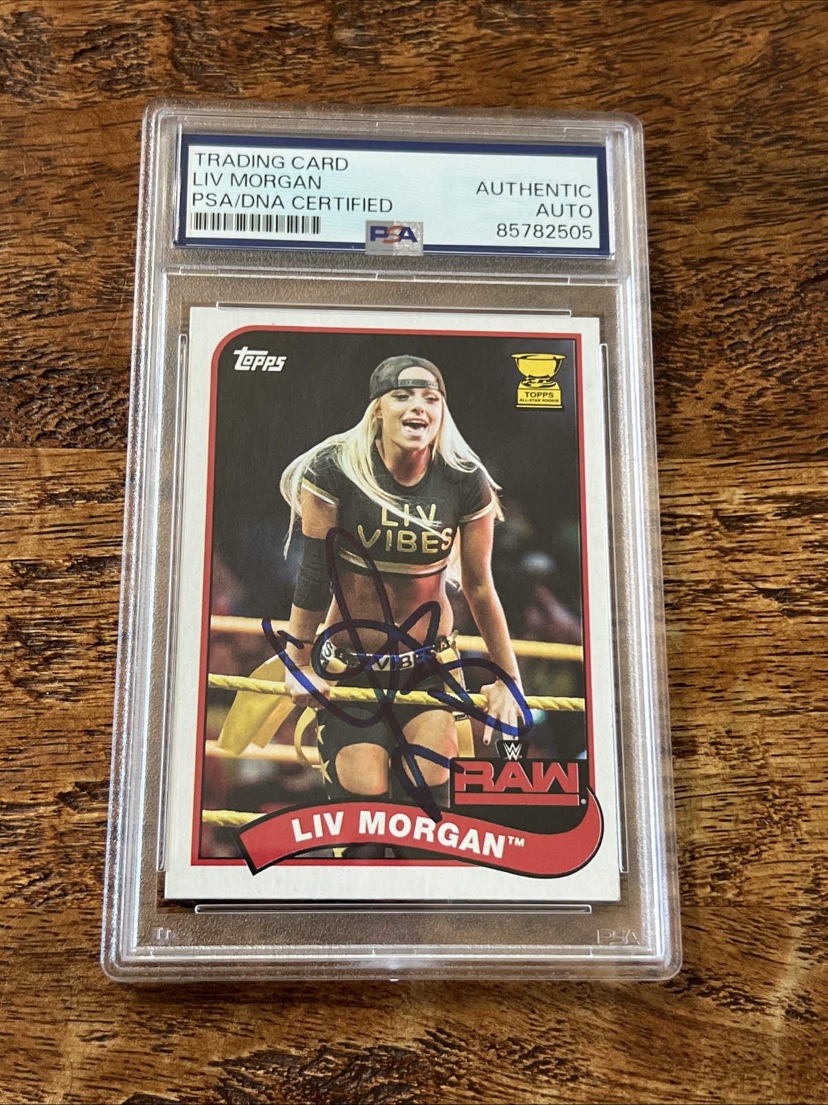 Liv Morgan IP Signed Topps Gold Cup Rookie Card Psa Dna Slab Autographed WWE