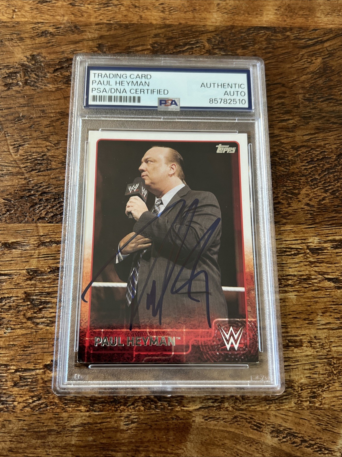 Paul Heyman IP Signed Topps Card Psa Dna Coa Slab Autographed WWE