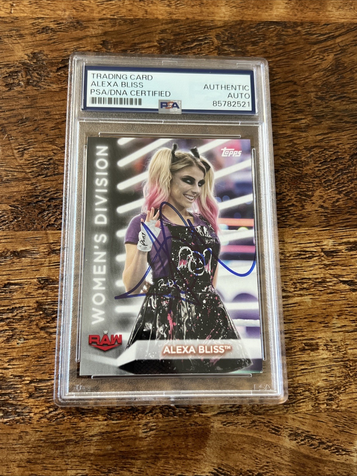 Alexa Bliss IP Signed Topps Card Psa Dna Coa Slabbed Autographed WWE