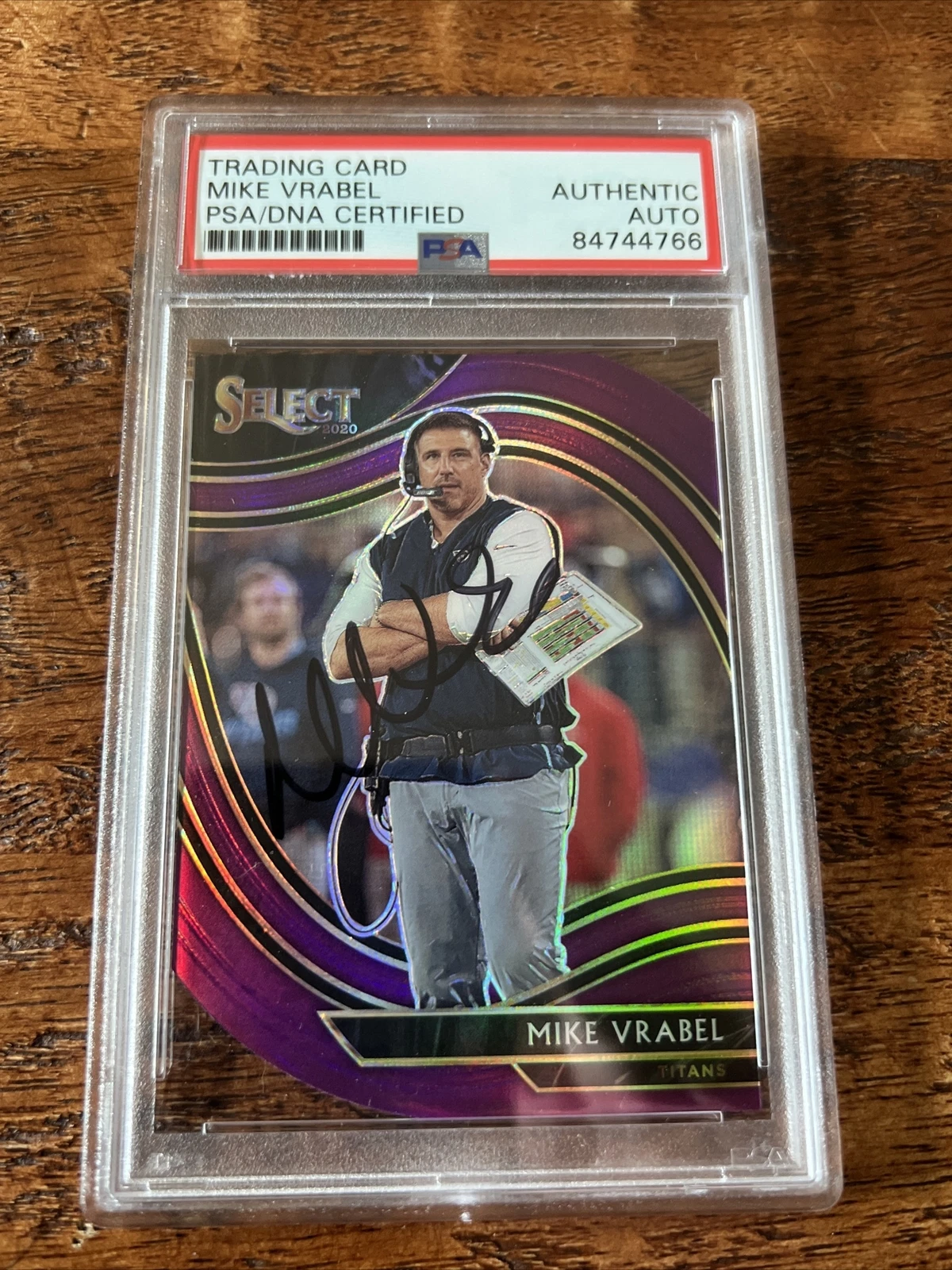 Mike Vrabel IP Signed Select Card PSA DNA Coa Slab Patriots Autographed Titans