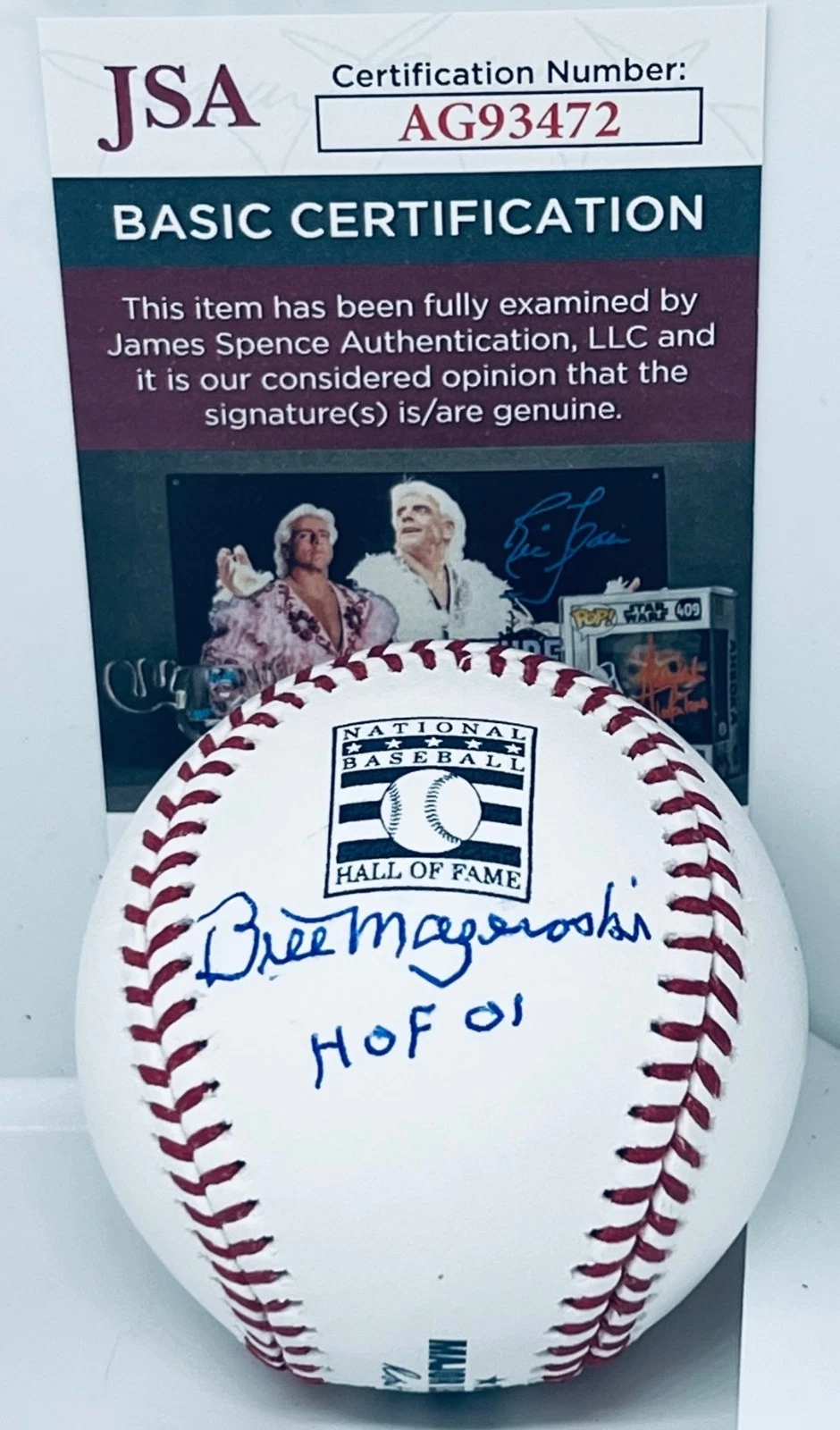 Bill Mazeroski Pirates signed HOF Logo Baseball Ball W/ HOF Inscription JSA