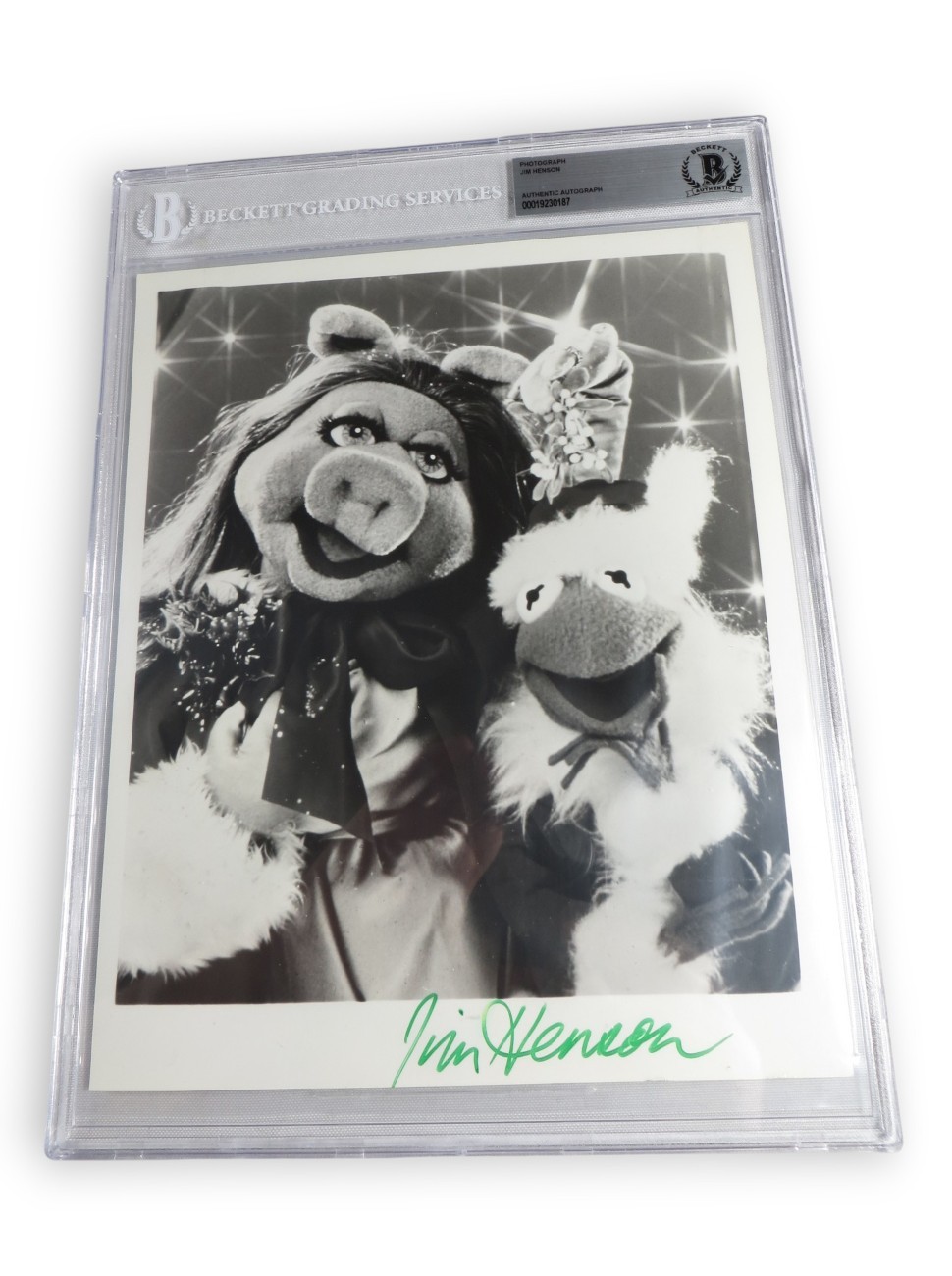 Jim Henson Dual Autographed 8X10 Photo The Muppets Kermit Miss Piggy BAS 187