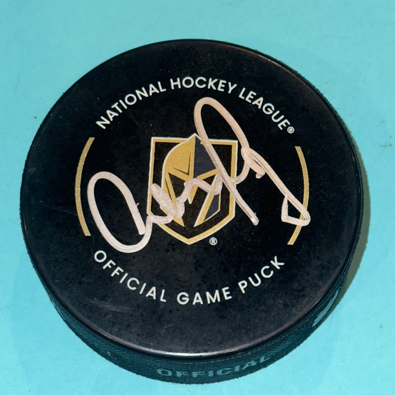 ALEX PIETRANGELO Signed Vegas GOLDEN KNIGHTS Official GAME Puck Beckett (BAS)