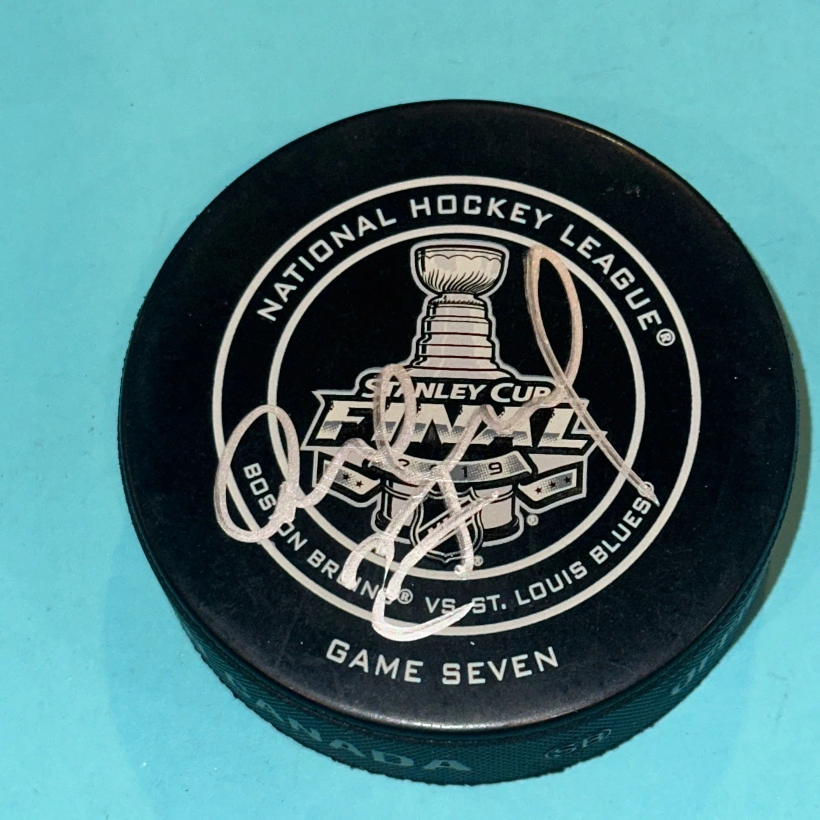 ALEX PIETRANGELO Signed BLUES 2019 STANLEY CUP Official GAME Puck Beckett (BAS)