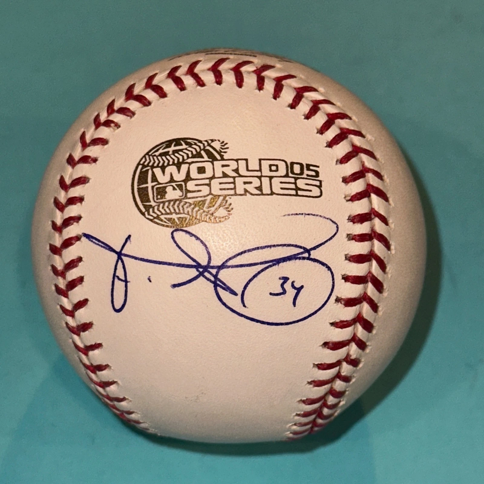 FREDDY GARCIA (Sox) Signed Official 2005 WORLD SERIES Baseball Beckett (BAS)