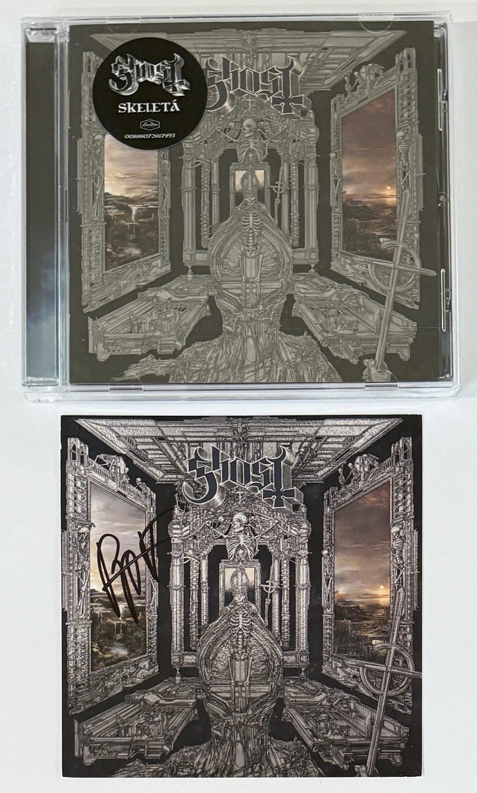 Ghost SIGNED Skeleta Cover Album Card Autograph PAPA V PERPETUA & CD PSA DNA COA