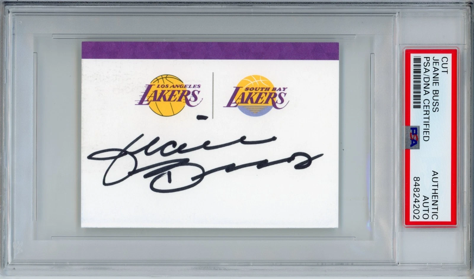 JEANIE BUSS LA LOS ANGELES LAKERS OWNER SIGNED CARD PSA DNA COA AUTOGRAPH