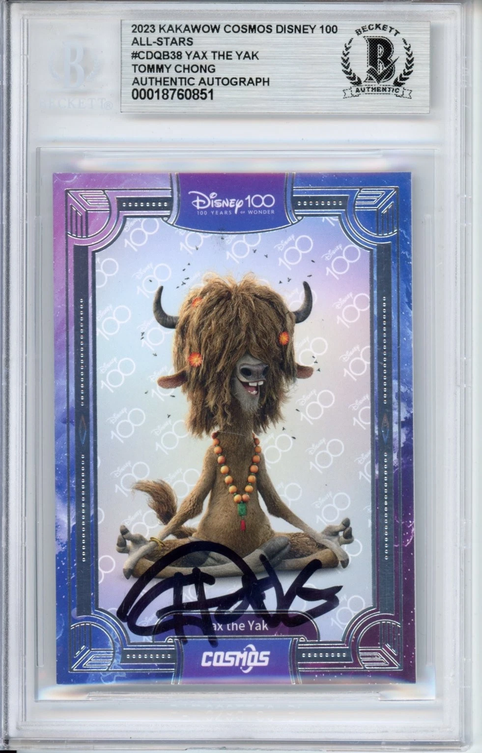 2023 Kakawow Disney 100 Yax The Yak Zootopia SIGNED Tommy Chong BAS Beckett COA