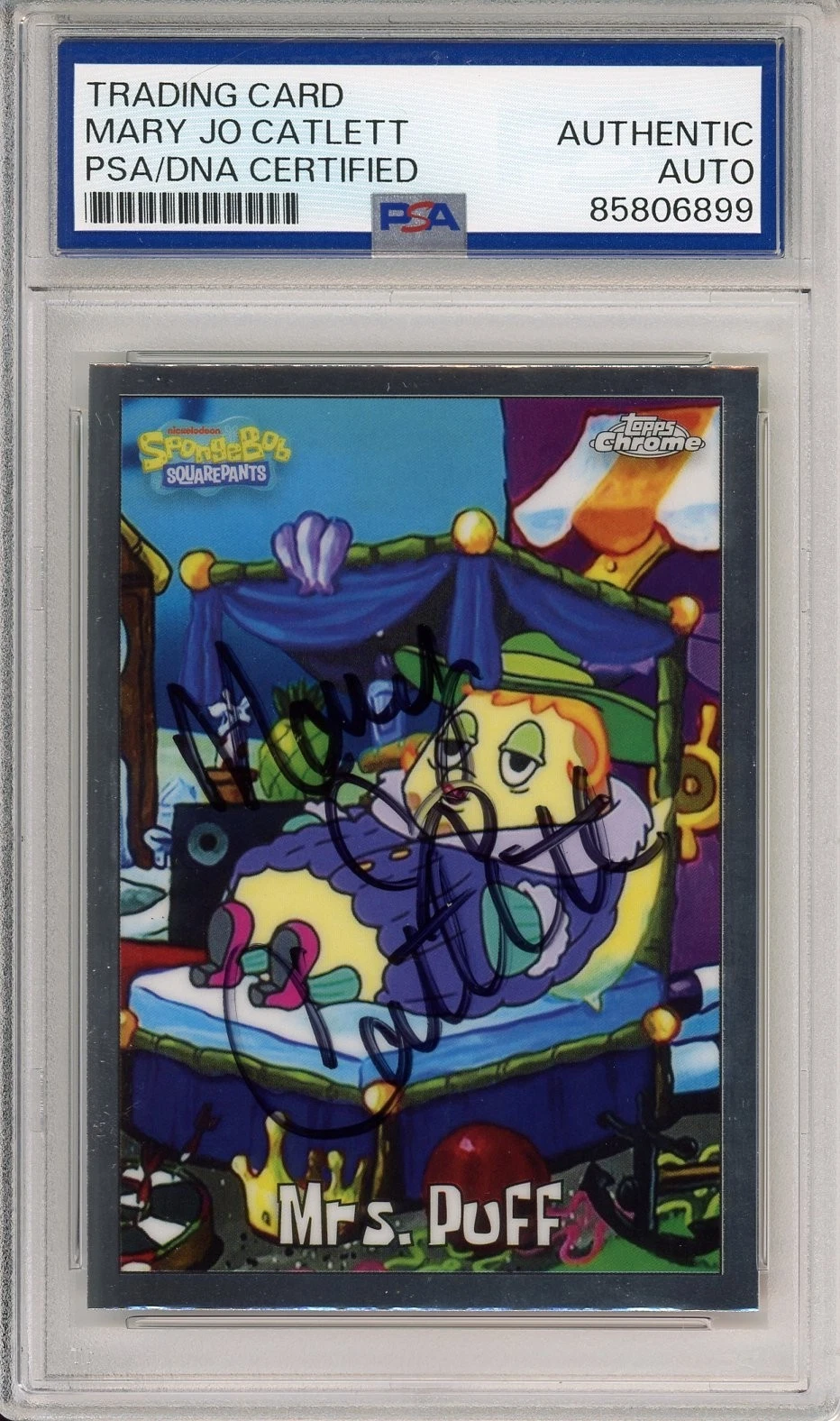 2025 TOPPS CHROME SPONGEBOB MRS PUFF SIGNED MARY JO CATLETT PSA DNA AUTOGRAPH