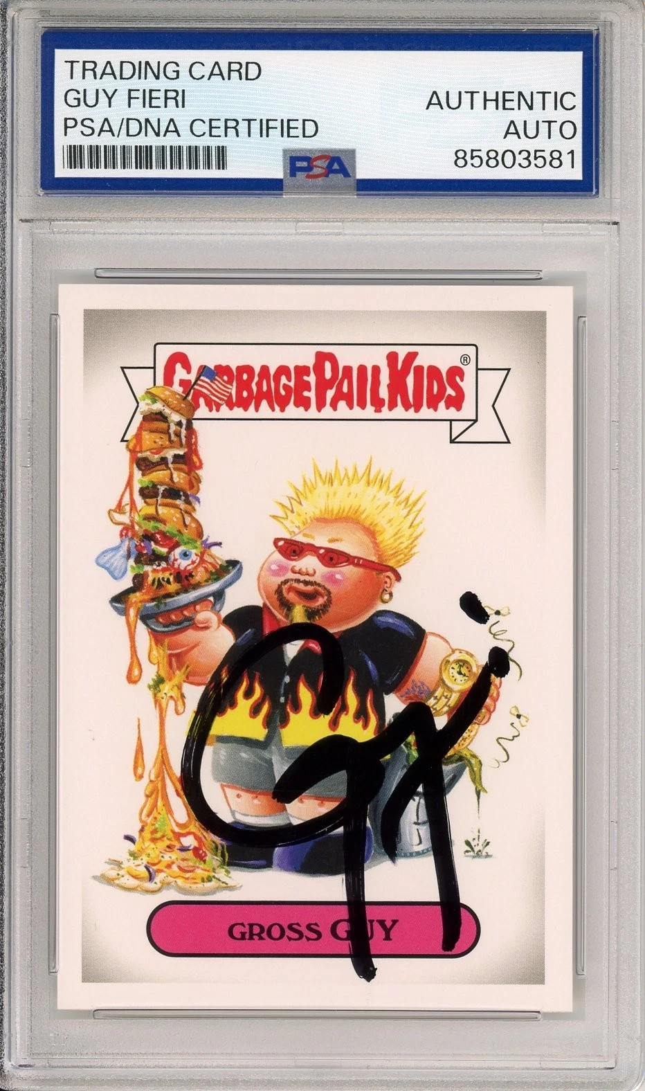 2016 Topps Garbage Pail Kids GPK Gross Guy Fieri SIGNED PSA DNA COA Autograph