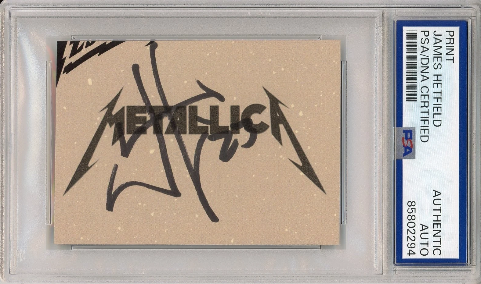 James Hetfield Metallica Band Logo SIGNED Autograph Signature PSA DNA Authentic