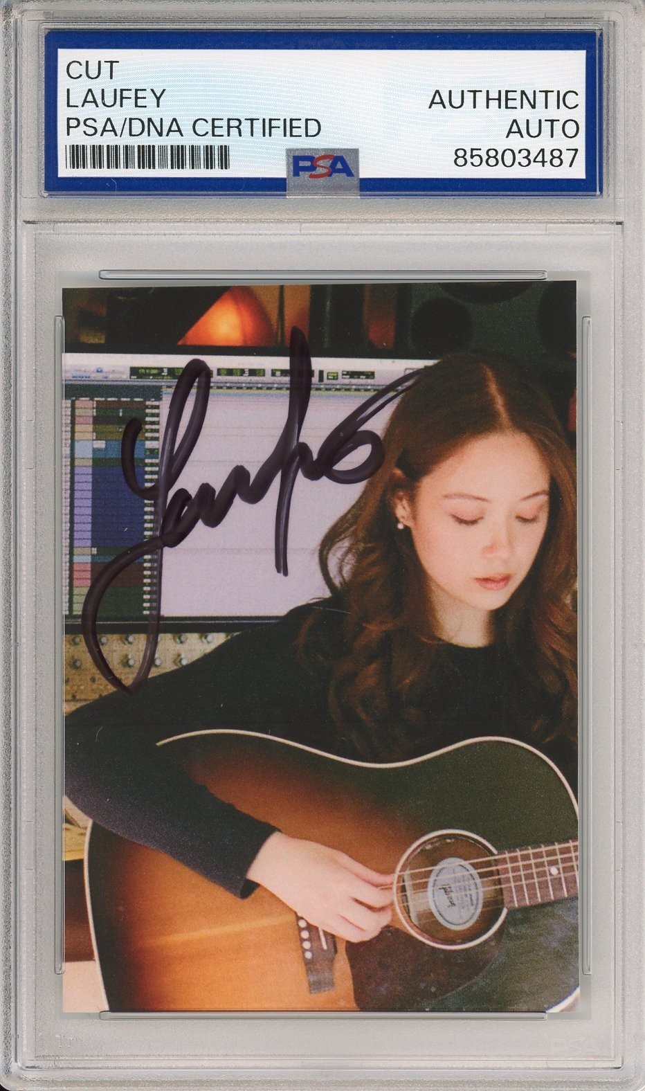 SIGNED Laufey AUTOGRAPH Album Photo Picture with Guitar Art Card PSA DNA COA