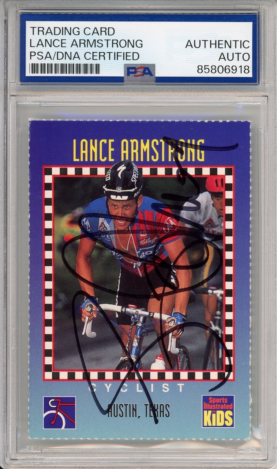 1994 SPORTS SI FOR KIDS LANCE ARMSTRONG SIGNED AUTOGRAPH PSA DNA COA OLYMPICS