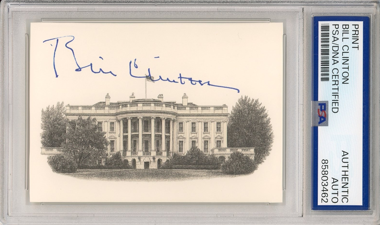 President Bill Clinton SIGNED AUTOGRAPH White House Engraving Picture PSA DNA