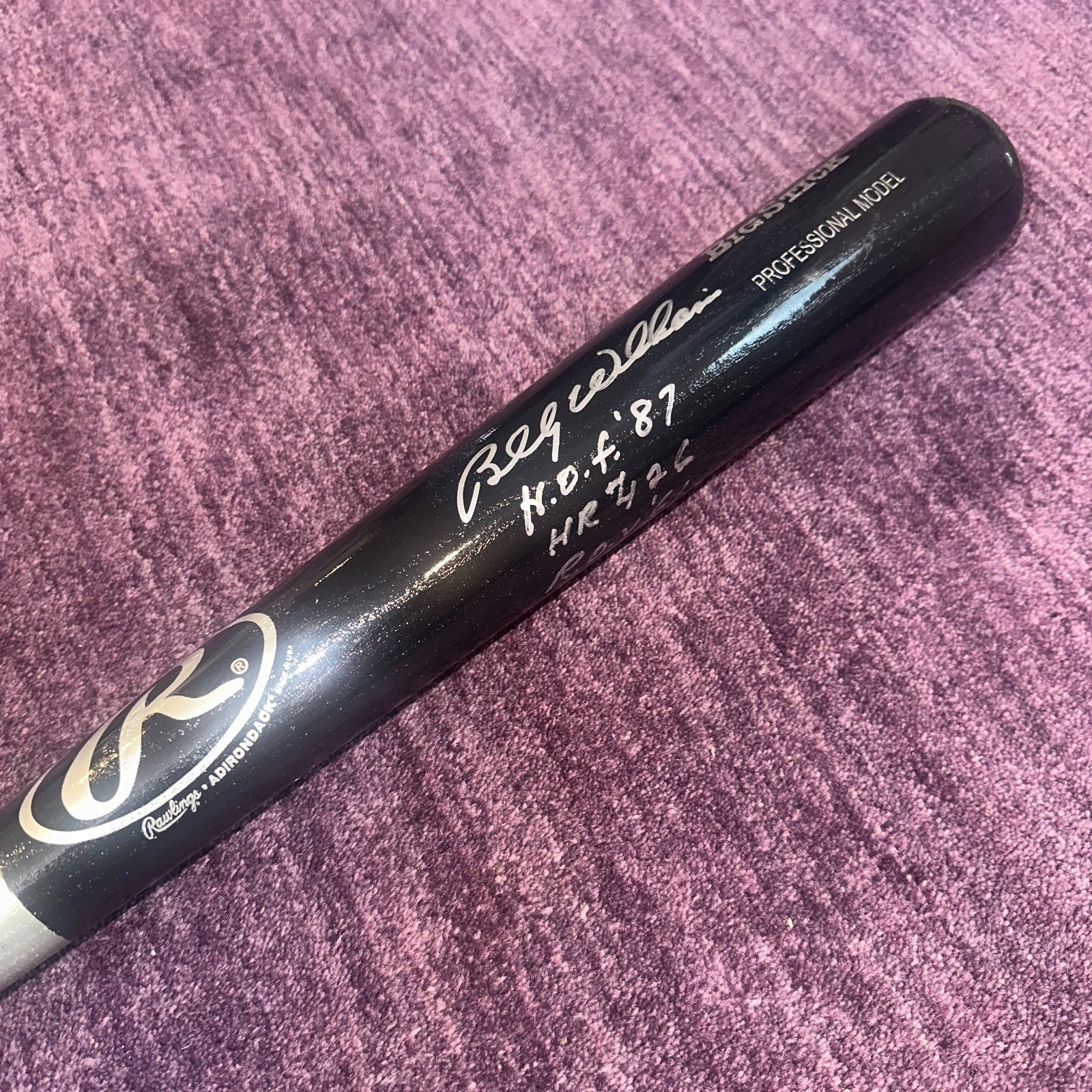 BILLY WILLIAMS (Cubs) Signed Rawlings Big Stick BAT Beckett (BAS) w/ 3 Inscrips